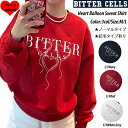 【NEXT韓国ヒットブランド】【正規品付属のタグ 袋付き】 韓国ファッション BITTERCELLS Heart Balloon Sweat Shirt レディース 長袖 サイズM/L 起毛あり 起毛なし 2タイプ ストリートファッション