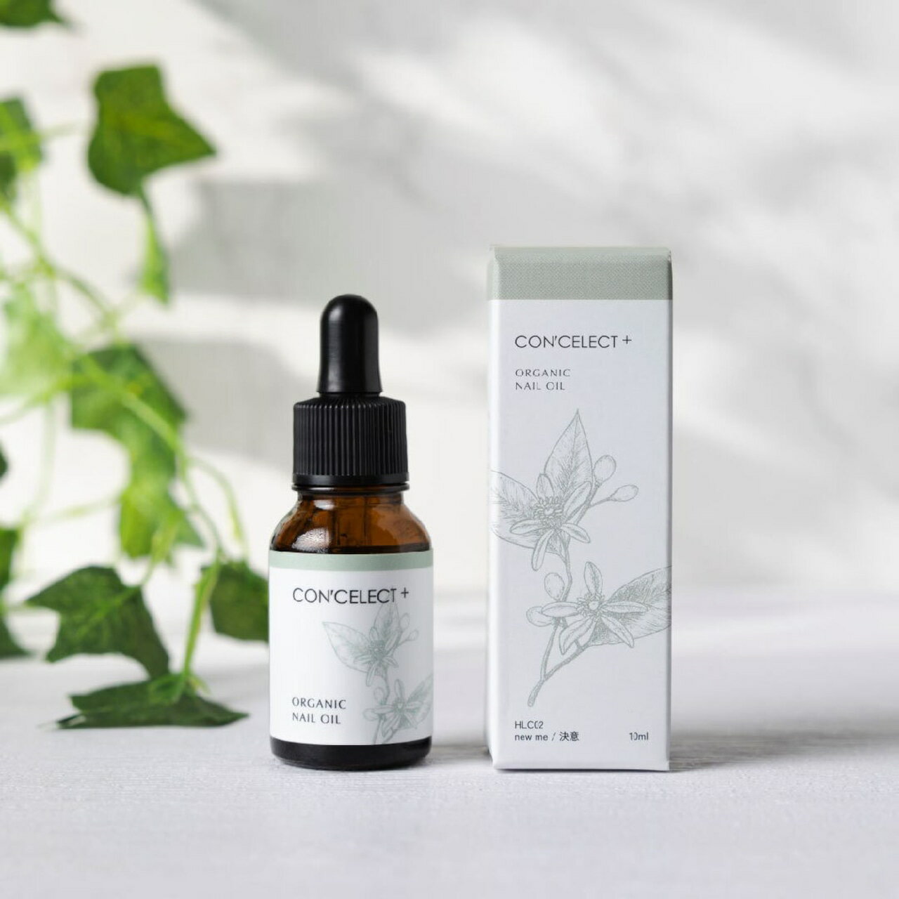 CON'CELECT+オーガニックネイルオイル new me/決意 ライムブレンドの香り 10ml ホホバオイル、アルガンオイル、セラミド、ライム果皮油、グレープフルーツ果皮油、ジャワシトロネラソウ葉油、イランイラン花油、レモングラス葉油