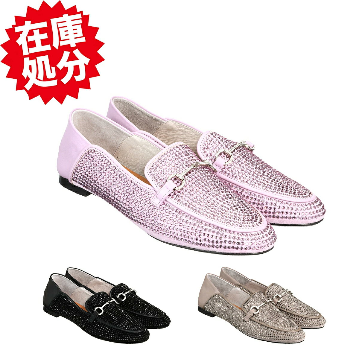乐天商城 - ニカル シープレザー ラインストーン バブーシュローファー パンプス レディース ローファー フラット ぺたんこ 疲れにくい 歩きやすい 定番 通勤 通学 オフィス デイリー使い 1．5E