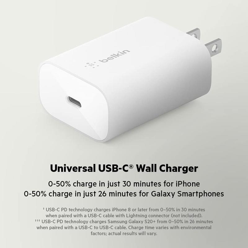 WHBelkin 充電器 USB-C 25W PD 急速充電 iPhone / iPad / iPad Pro / iPad mini / iPad Air / Androidスマホ・タブレット各種対応 BOOST↑CHARGE WCA004dq