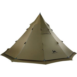TOMOUNT ワンポールテント 高さ2.4m 75Dナイロン ホットテント 直径4.2m 耐水圧4000mm 1-4人用 大型ティピーテント 十角形 軽量 引裂き防止 煙突穴付き 簡単設営 多機能 通気性 4シーズン適用 キャン