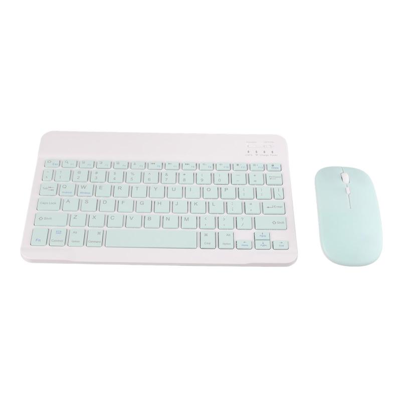 10インチワイヤレスキーボードとマウスのコンボ、超薄型静かなワイヤレスキーボードマウスセット、1600 DPI、携帯電話ラップトップ用。