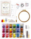 RITALT 刺繍キット 刺繍糸 図案本 刺繍枠 初心者 セット 収納 布 【25番/8m/6本綴り】(3)