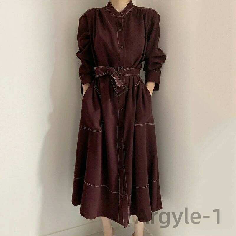 【送料無料】シャツワンピース ロングワンピース 春 春夏 ロング シャツ きれいめ Aライン 長袖 ワンピース レディース 大きいサイズ likey-online-10009986 雑貨専門店ライキー 楽天市場店 サンプル画像2