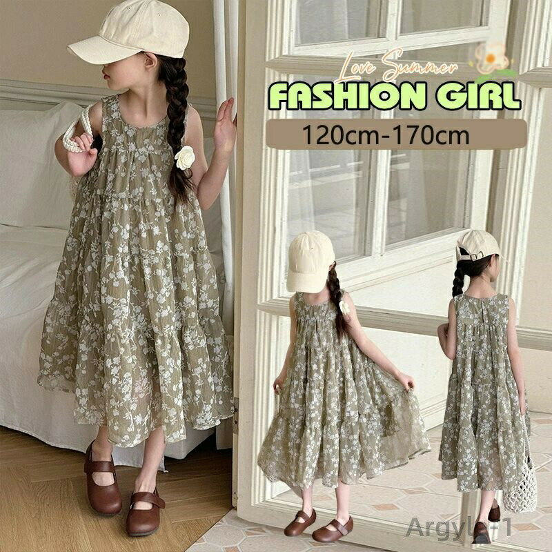 Rakuten - 【送料無料】韓国子供服 ワンピース 子供ロングワンピース夏服 花柄 ワンピース フォーマルワンピース発表会 結婚式 撮影写真 ジュニア