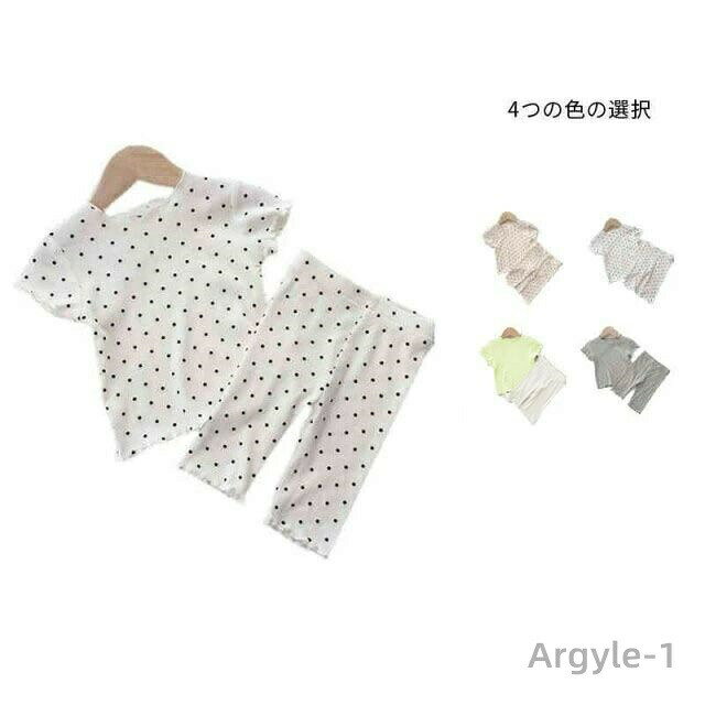 Rakuten - 【送料無料】セットアップ キッズ 寝巻き ルームウェア ベビーパジャマ 女の子 部屋着 ガールズ 子供服 寝間着 上下セット ドット柄