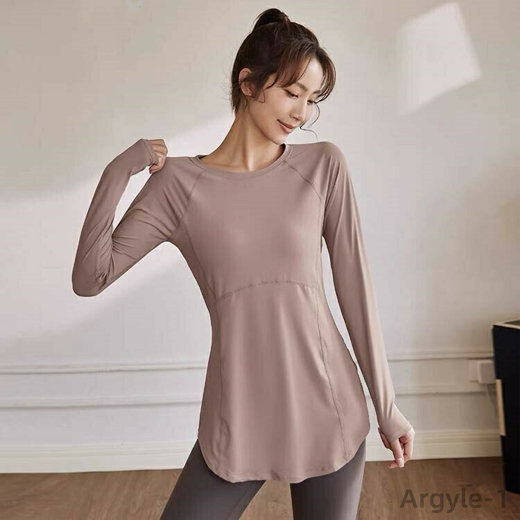 【送料無料】ヨガウェア トップス ロング丈 ヨガtシャツ レディース 長袖 ストレッ...