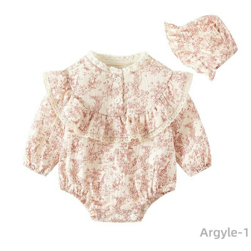 【送料無料】ベビー服 ロンパース 女の子 新生児 カバーオール 長袖 綿 春 秋 可愛い おしゃれ ベビー服 ロンパース 女の子 新生児 59cm 2
