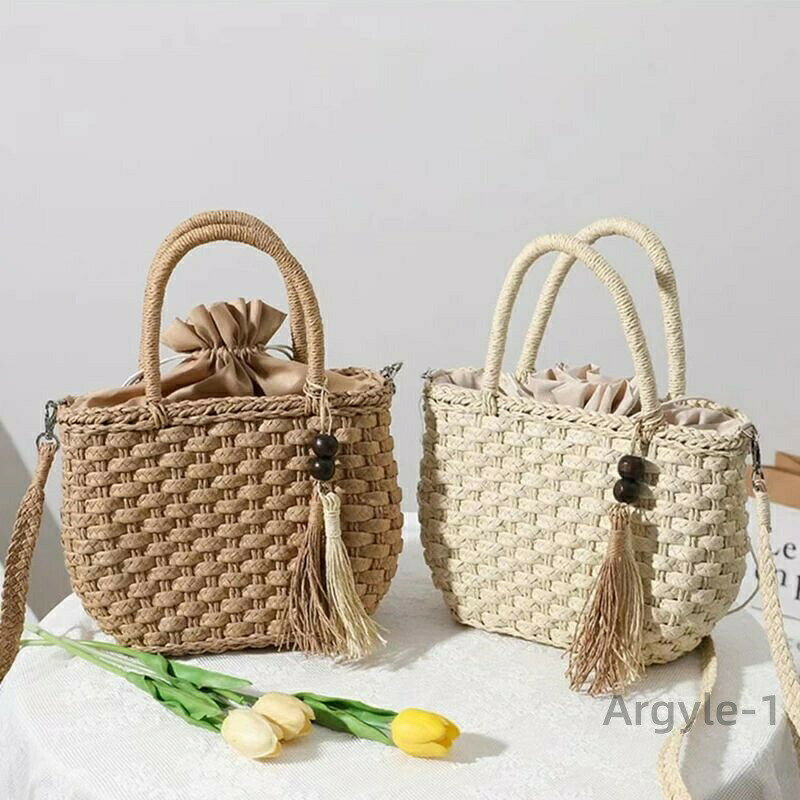 Tote Bag Type - 【送料無料】ショルダーバッグ かごバッグ ストローバッグ レディース トートバッグ 草編みバッグ 斜めがけ 手提げバッグ 肩掛け 麦わらバッグ