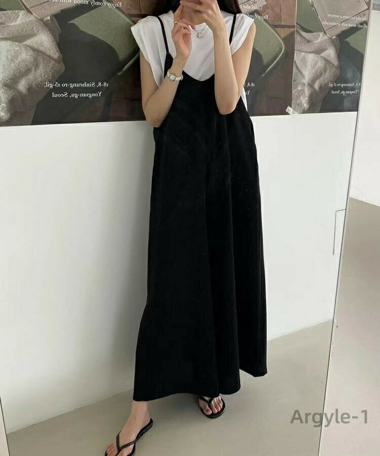 【送料無料】パンツ サロペット ゆったり レディース ワイドパンツ ロング丈 コクーン おしゃれ 黒 エレガント 韓国 きれいめ 春夏 楽ちん 紐 3