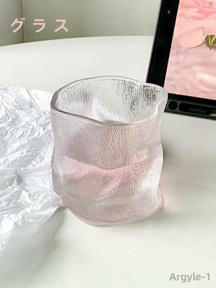 数量限定クーポン配布中●【送料無料】北欧風 おしゃれ クリスタル ストレス解消 不規則 ガラス 透明 クリア 300ml 2個セット 清酒 日本酒 ビアグラス 焼酎 グラス