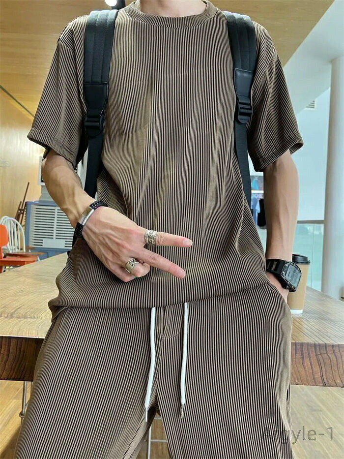 【送料無料】スエット ロングパンツ ストレッチ プルオーバー 半袖tシャツ セットアップ 上下セット メンズ 夏服 春服