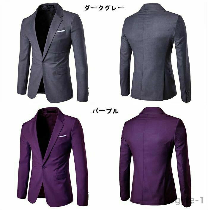 Double - 【送料無料】遊び着 ユニフォーム 紳士服 スーツ カジュアル お兄系 テーラードジャケット 一つボタン 長袖 メンズ