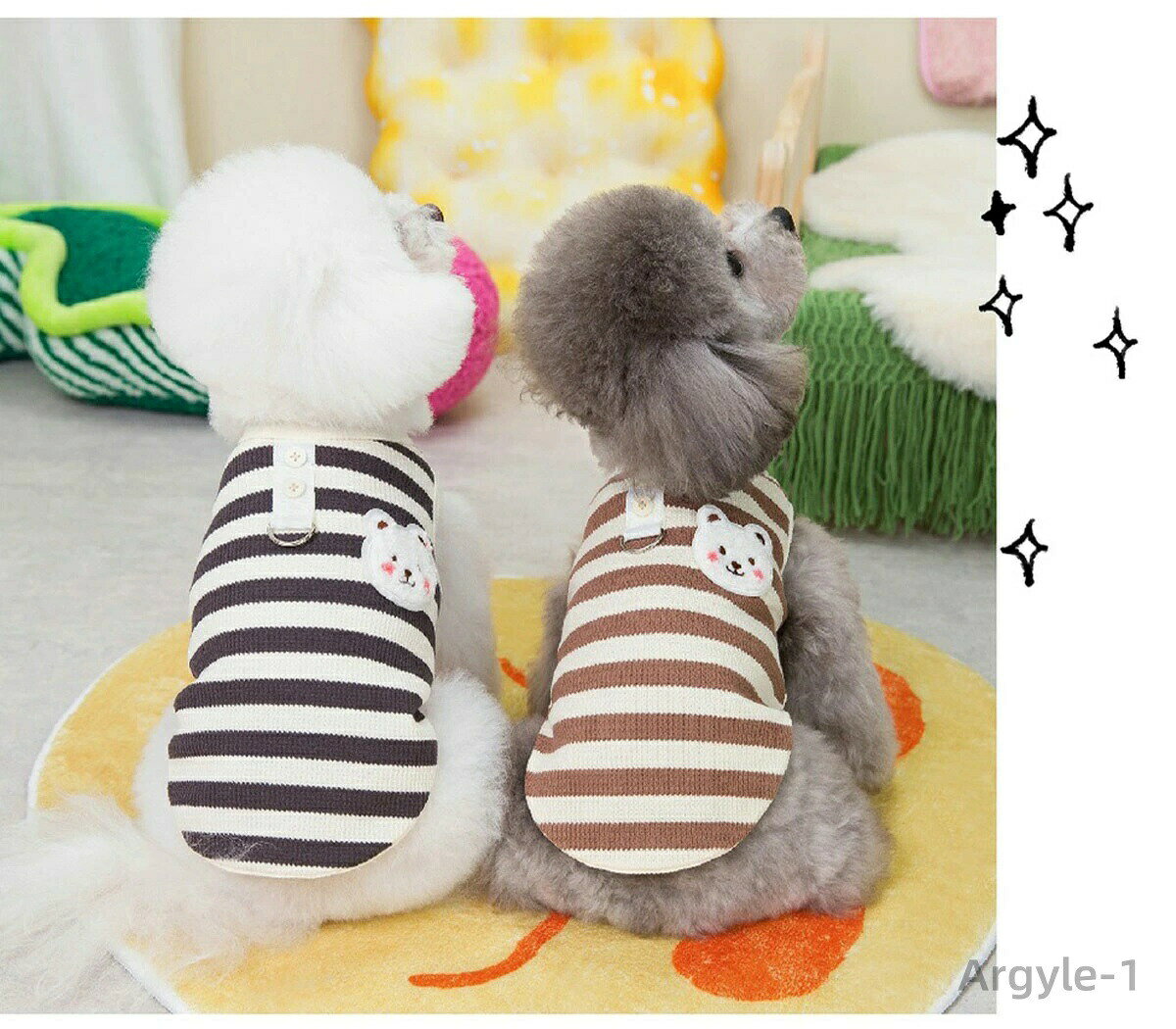 【送料無料】犬服 いぬ ショート丈 タンクトップ 袖なし 夏服 涼しい 春夏 ノースリーブ Tシャツ くまちゃん Dカン付き 可愛い 袖なし