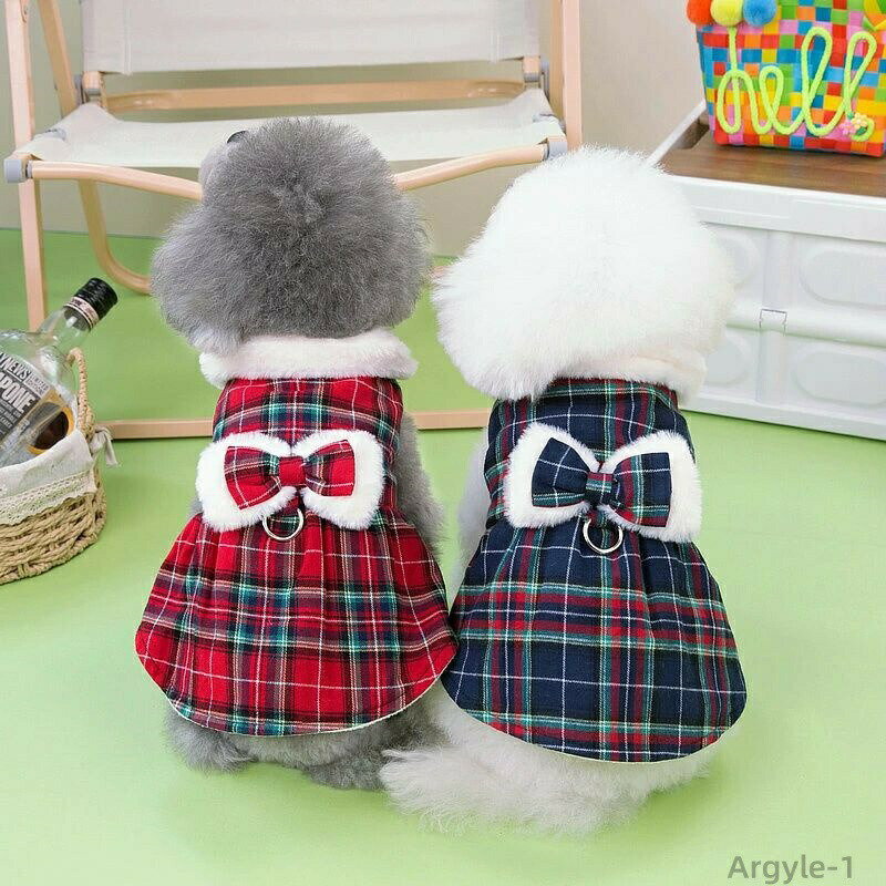 【送料無料】可愛い 犬服 犬の服 犬 服 秋冬 冬 りポン ドッグウエア 厚手 スカート 防寒対策 暖かい ボア フリース裏地 防寒 前開き
