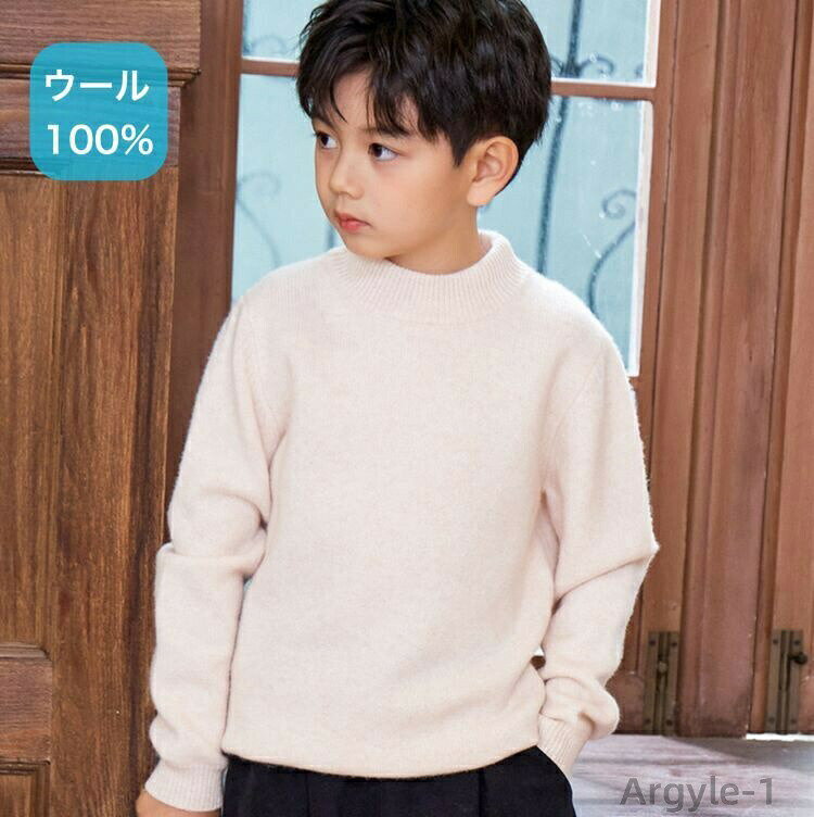 【送料無料】ジュニア 高学年 トップス ニットウールハイネック タートル タートル...