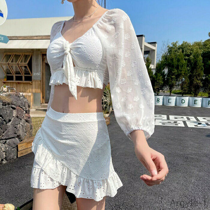 【送料無料】ドレス ワンピース セクシー かわいい 3つのセット スカート キャミソール長袖 温泉ィー水着 練習用 競泳水着 レディース水着