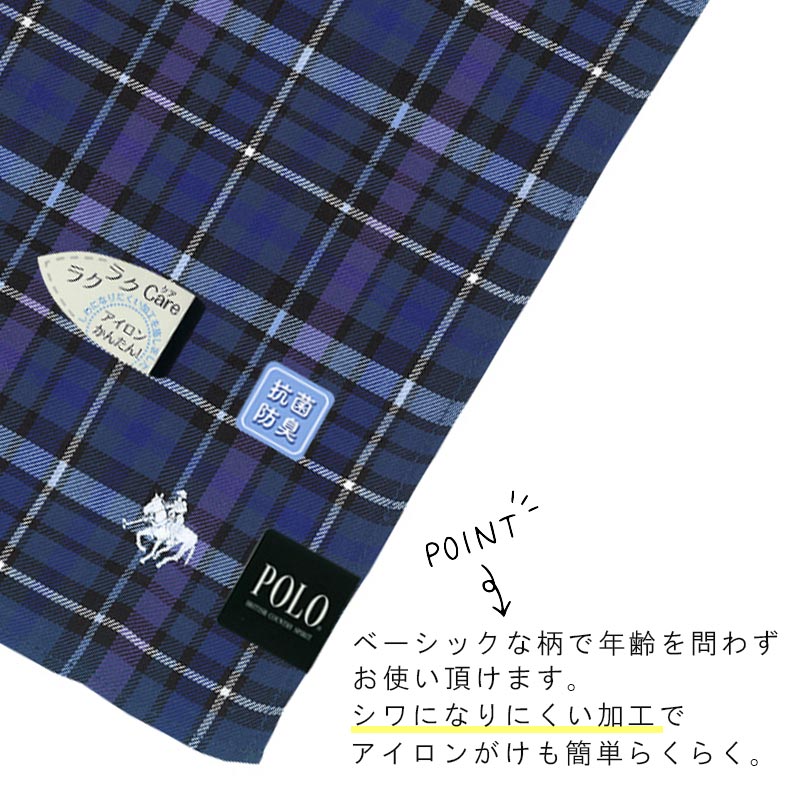 【ギフトラッピング対応】POLO BCS紳士先染めハンカチ メンズ ブランド POLO BCS チェック柄 大人 ギフト プレゼント 50×50cm 綿100% 父の日 男性 退職 ビジネス カジュアル 紳士 おしゃれ フォーマル 結婚式 バレンタイン