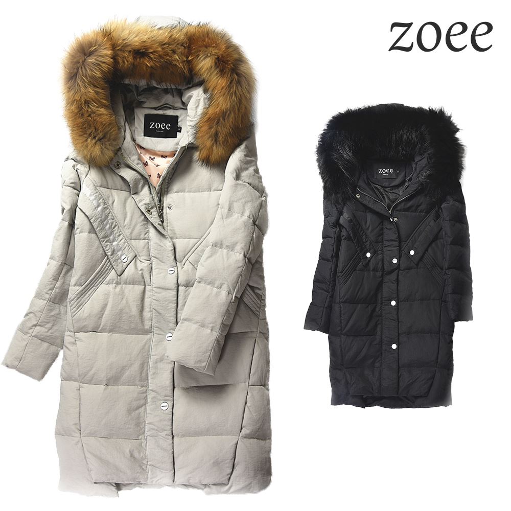 【今月特価】【10800円→8999円】【在庫僅か】ダウンコート レディース 秋冬 ラクーンファー フード ダウン80% 2WAY 暖かい 可愛い お洒落 おしゃれ 毛皮 ファー 防寒 アウター コート アイボリー/ブラック S/M/L 【佐】 e305