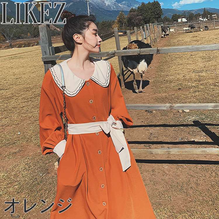 楽天市場】レトロ ワンピ(カラーオレンジ・素材(生地・毛糸 楽天市場】レトロ ワンピ(カラーオレンジ・素材(生地・毛糸