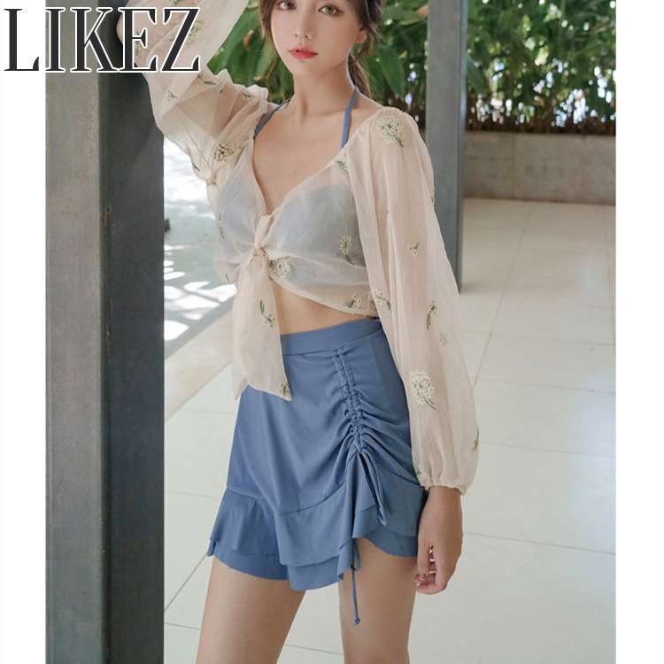 水着・トップスセット レディース 夏 ブルー M/L/2L i2x08