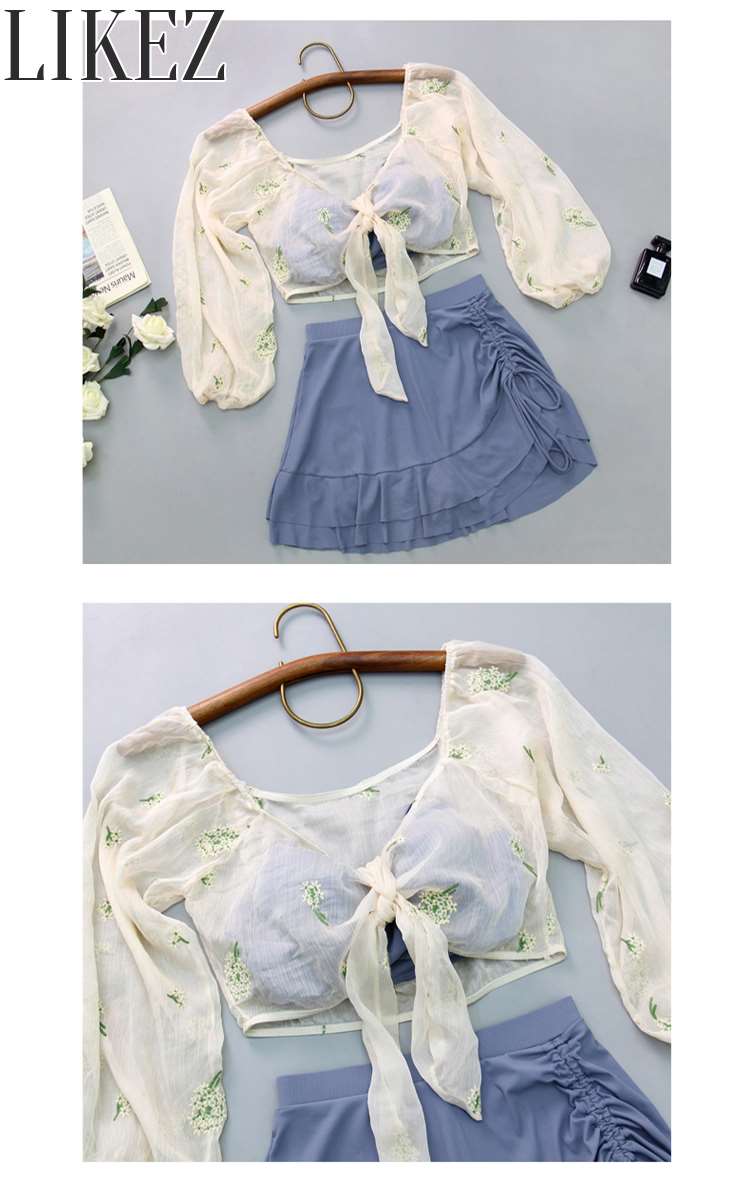 水着・トップスセット レディース 夏 ブルー M/L/2L i2x08