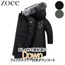 ダウンコート フォックスファー付き メンズ 秋冬 アウター ブラック/カーキグリーン M/L/2L/3L/4L i4c03(4)