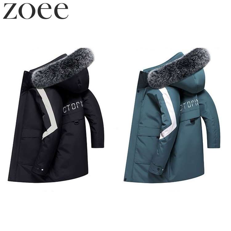 ダウンコート フェイクファー メンズ 秋冬 アウター ブラック/グリーン M/L/2L/3L/4L i4c05