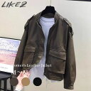 PUレザー ジャケット フェイクレザー レディース 秋冬 アウター 長袖 黒 茶色 ブラウン/ブラック/キャメル M/L/2L/3L/4L5L k2b11