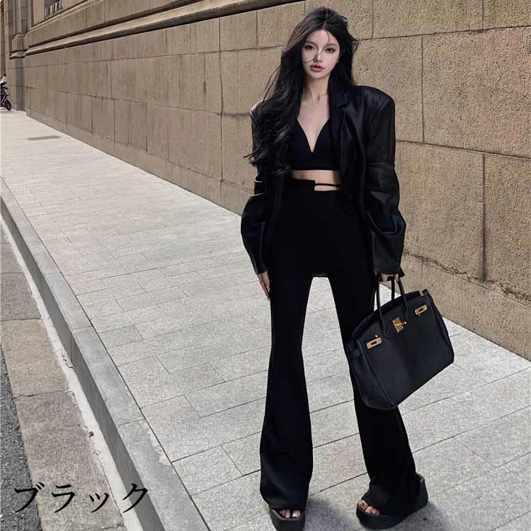 PUレザー ジャケット フェイクレザー 長袖 アウター レディース 秋冬 黒 茶 ブラウン/ブラック FREE フリーサイズ k2b33 3