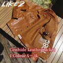 カウレザー ジャケット コート メンズ 牛革 アウター ブラウン S/M/L/2L/3L k4b06|詳細画像