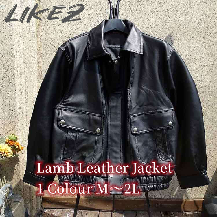 Rakuten - ラムレザー ジャケット コート 裾絞り メンズ アウター ブラック M/L/2L k4b20