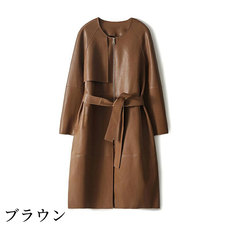 楽天市場】レザーコート（カラーブラウン）（レディースファッション