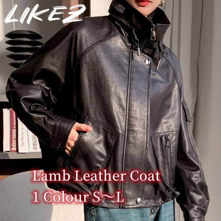Other Jackets Jumpers - ラムレザー レザー コート アウター 長袖 ジャケット レディース 秋冬 本革 ブラック S/M/L k1b64