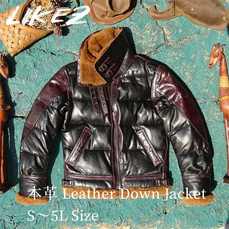 2025秋冬新作ラムファー襟牛革ラ...