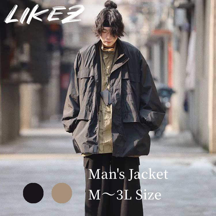 【2025春新作】メンズ スタンドカラー ジャケット コート アウター 長袖 春/秋/冬 ブラック/カーキ M/L/2L/3L l4t11