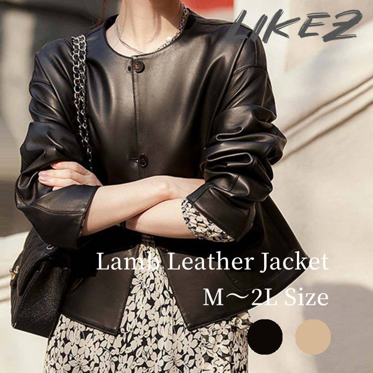 2025秋冬新作ラムレザージャケッ...