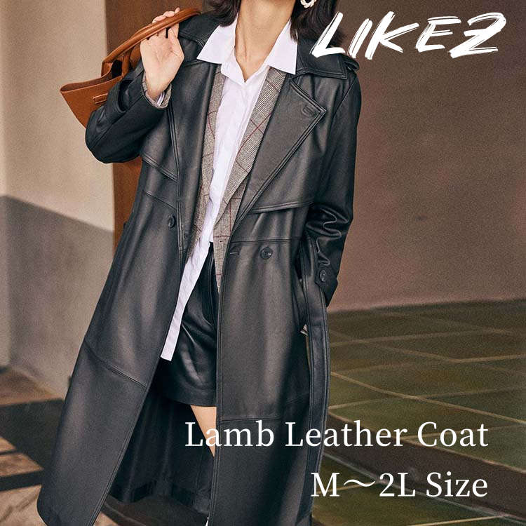 2025秋冬新作ラムレザーコートレ...