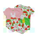 carter's(カーターズ) Tシャツ&ズボン 4点セット 『スイカ柄』 24M 子供服 Tシャツ 半袖 長ズボン 短パン プリント半袖 安心の着心地 半袖 女の子 男の子 4点セット 上下セットアップ