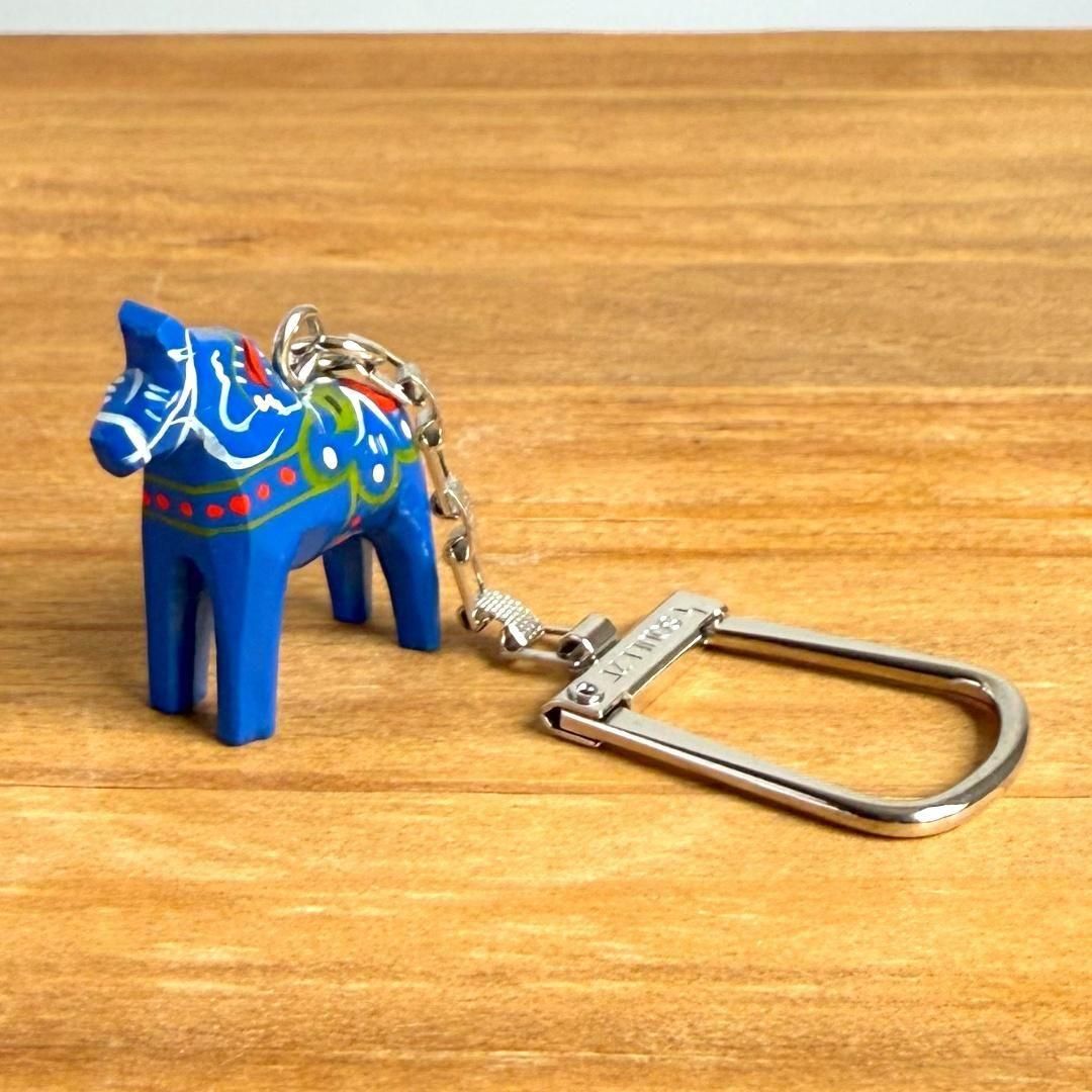 乐天商城 - 本物のダーラナホースのキーホルダー 3cm ブルー Grannas グラナス 北欧雑貨 スウェーデン ネコポス配送