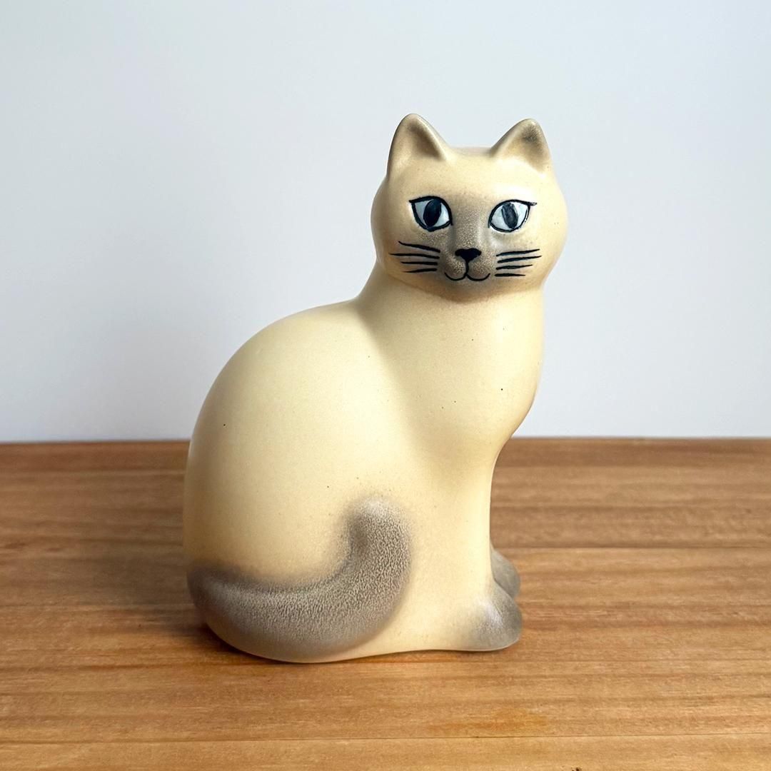 乐天商城 - オブジェ Lisa Larson キャット マンズ ミディアム ホワイトグレー CAT Mans リサ・ラーソン 猫 Gustavsberg 置物 北欧雑貨 スウェーデン