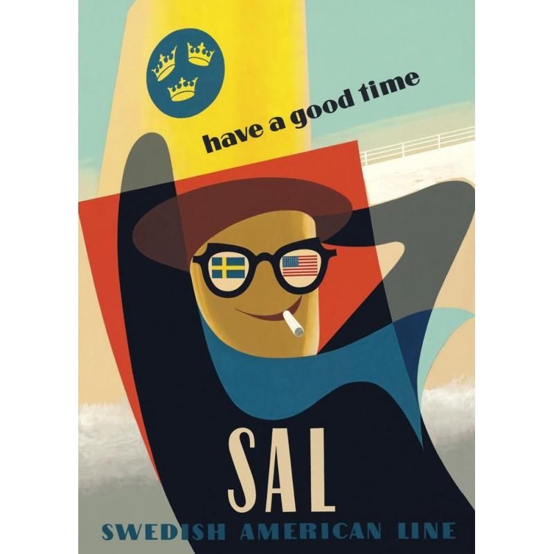 乐天商城 - A4アートポスター SAL ハヴアグッドタイム / COME TO SWEDEN カムトゥスウェーデン 北欧雑貨 ネコポス配送