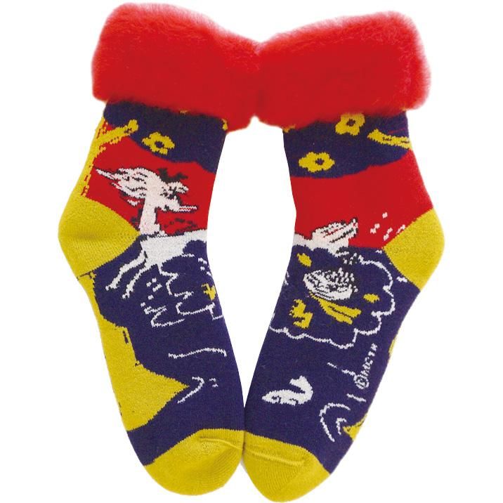 乐天商城 - もこもこソックス ミィーとムーンフィッシュ レッド Pikku Myy 約22.5-25cm from F フロムエフ ムーミン 北欧雑貨 フィンランド