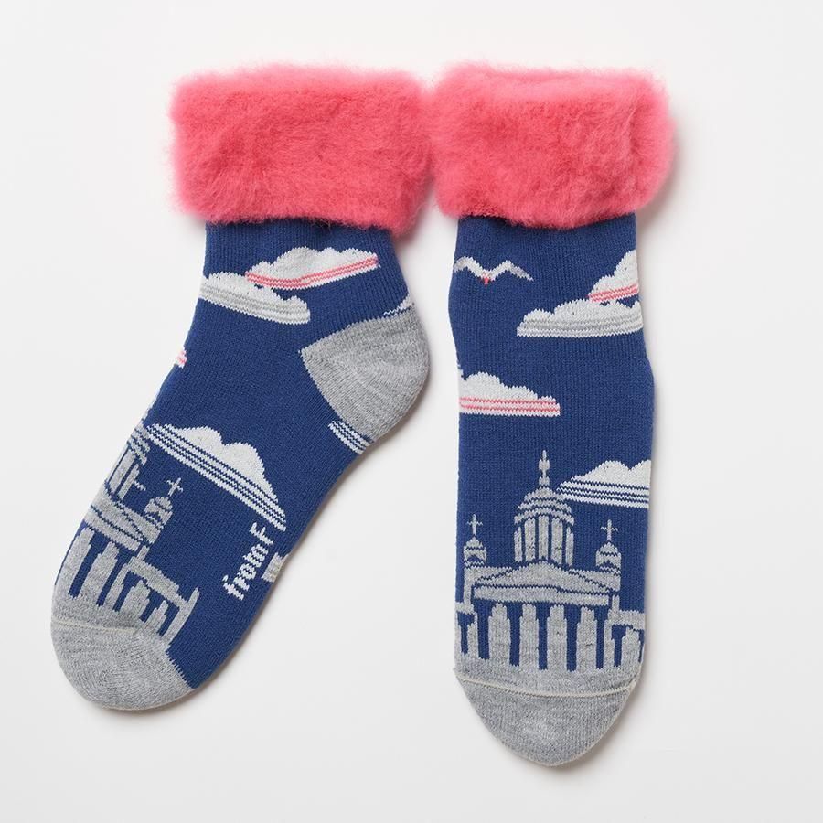 Rakuten - もこもこソックス Helsinki ヘルシンキ ブルー 約22.5-25cm from F フロムエフ 北欧雑貨 フィンランド