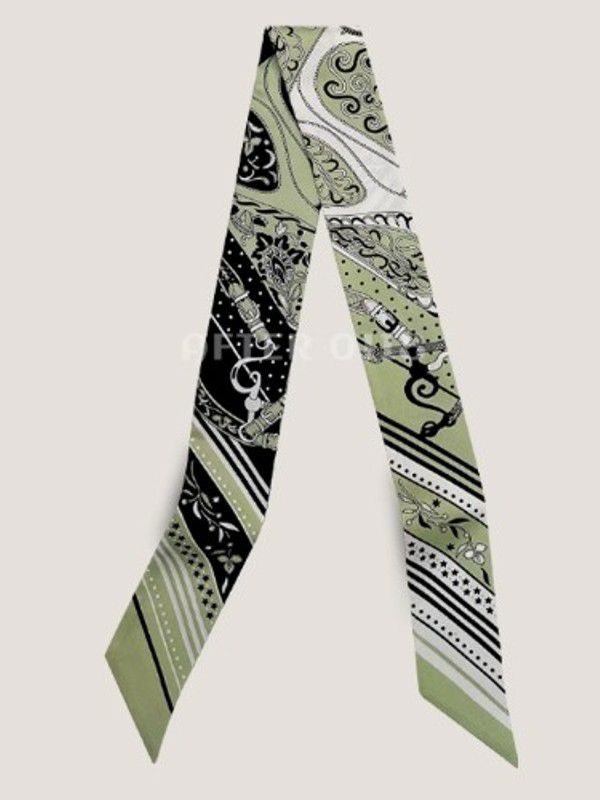 【送料無料】2026 SS 新作 4color SILK プリント マルチ ツイリー スカーフ
