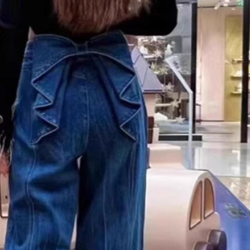 【送料無料】2024 SS 新作 Ribbon Denim pantsのサムネイル