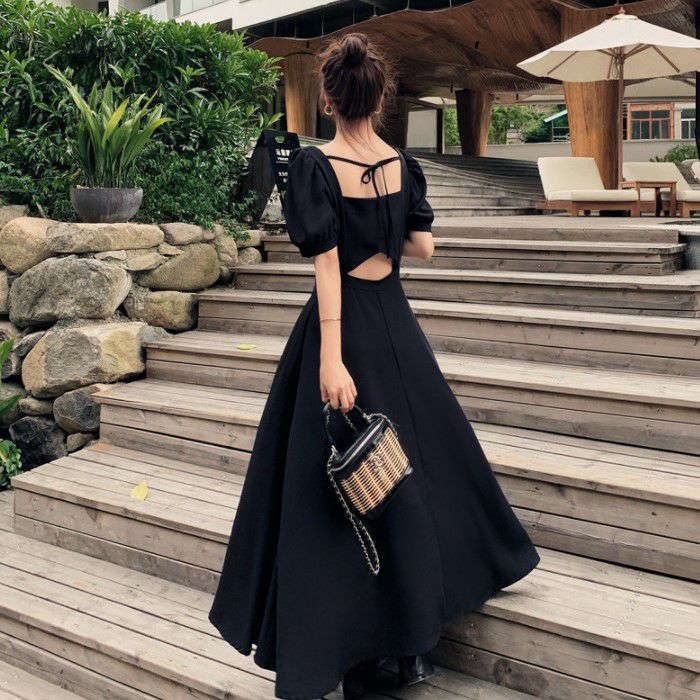 2022年 春夏 新作 バックオープン パフスリーブ ワンピースのサムネイル