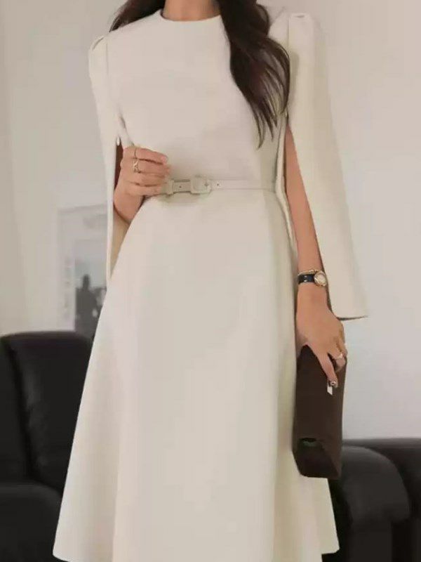 【送料無料】2025 AW 新作 2color スリット スリーブ ベルトワンピースのサムネイル