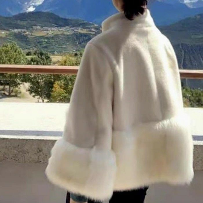 【送料無料】2024 AW 新作 スタンドカラー エコファー ショート コートのサムネイル