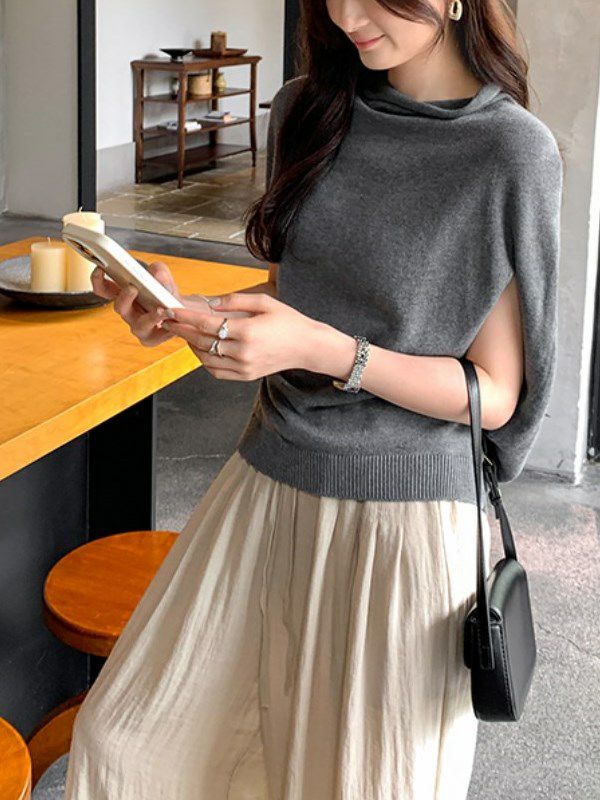 【送料無料】2025 AW 新作 3color スリットデザイン ニットトップスのサムネイル